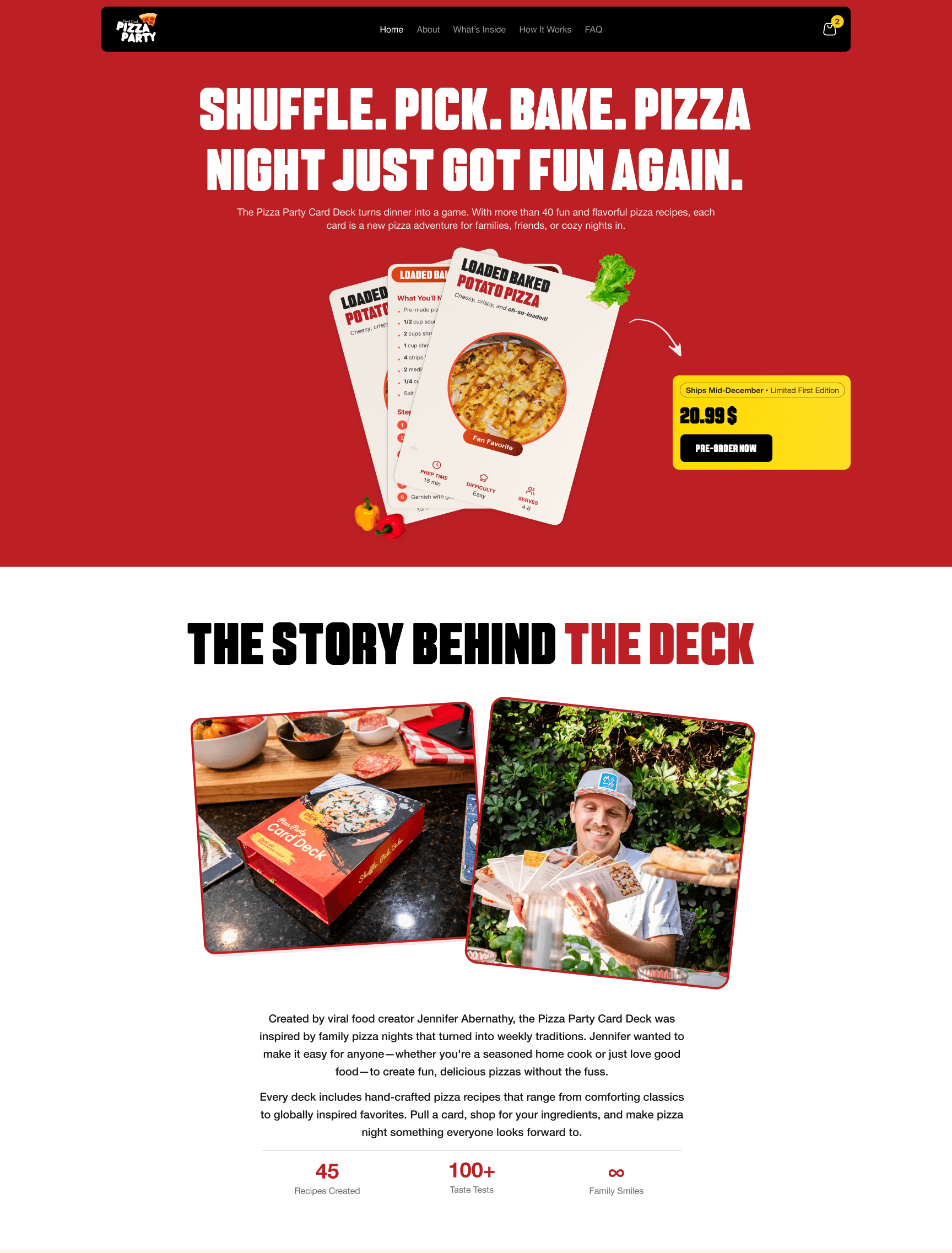 Pizza Party Shopify storefront: shuffle, pick, bake — pizza night just got fun again